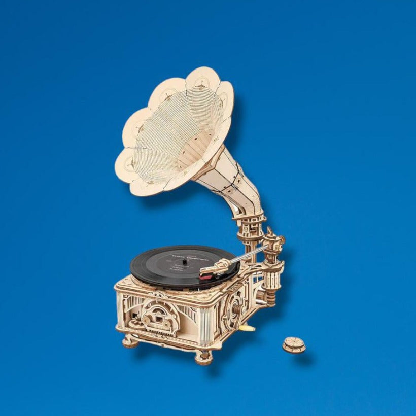 DIY CRANK CLASSIC GRAMOPHONE LKB01 (HAND ROTATING) 3D Wooden Puzzle